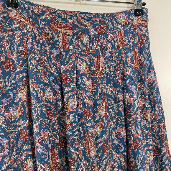 Like New Sezane Alicia Paisley Midi Skirt Ranch Marine 38, 6 - Picture 5 of 9